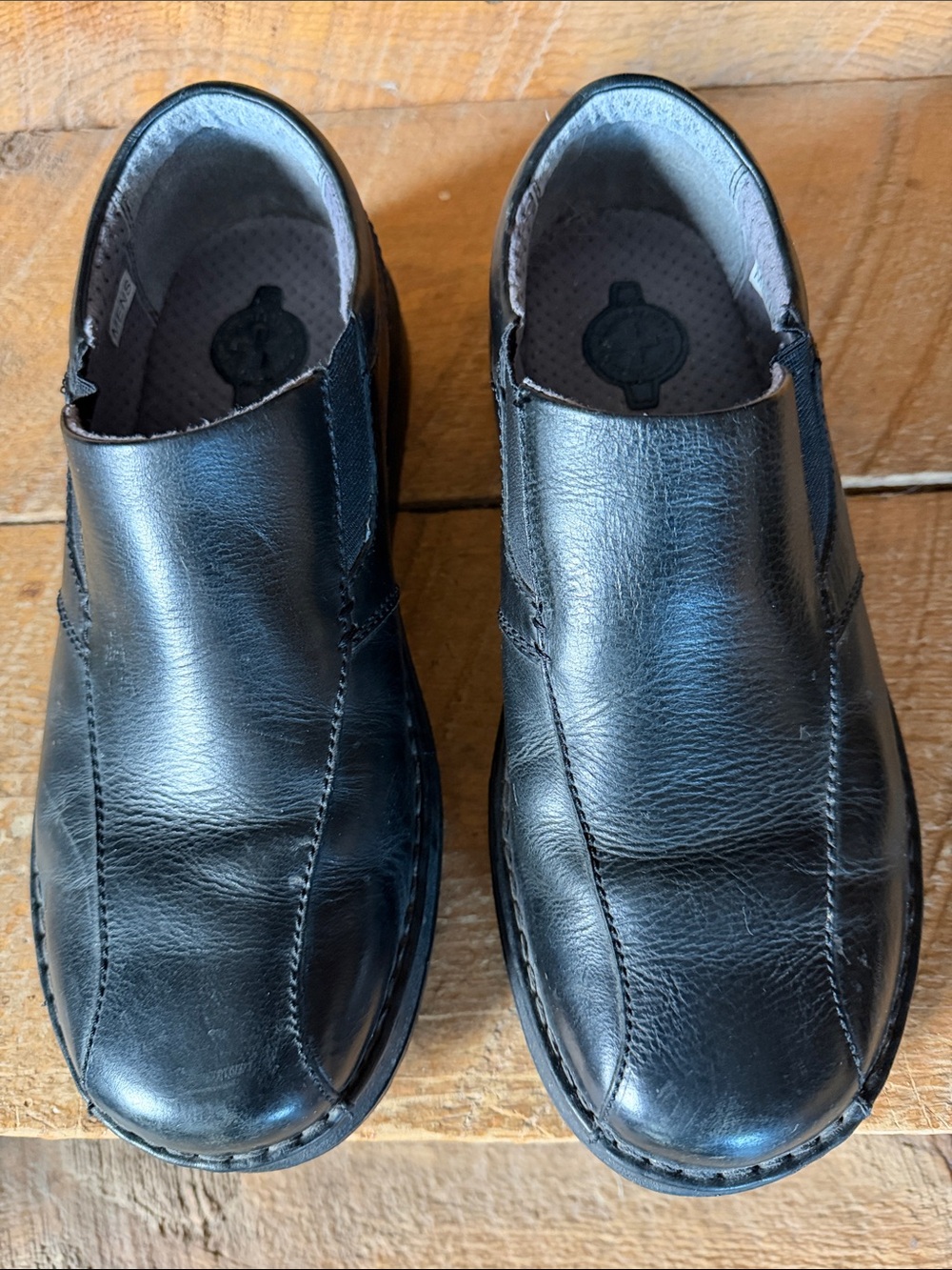 Men's Black Slip-On Leather Shoes